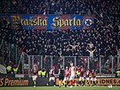 Hráči i fanoušci Sparty slaví remízu se Slavií jako vítězství