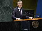 Polský prezident Andrzej Duda na Valném shromádní OSN v New Yorku. (19. záí...