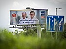 Pedvolební billboard slovenské strany Modrí, Most-Híd (9. srpna 2023)