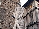 Slavné sousoí Héraklés a Kákos ped Starým palácem na námstí Piazza della...