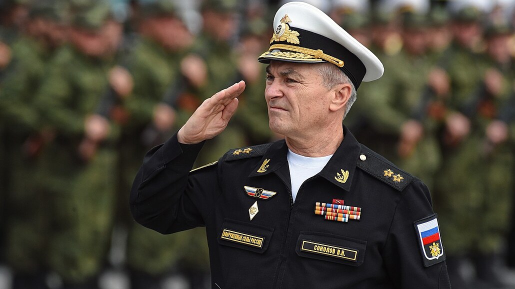 Velitel ruské ernomoské flotily, admirál Viktor Sokolov (27. záí 2022)