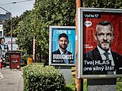 Předvolební billboardy slovenských stran Hlas-SD, Progresivní Slovensko a...