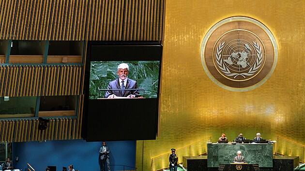 Český prezident Petr Pavel při projevu ve Valném shromáždění OSN (20. září 2023)