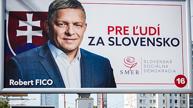 Pedvolebn billboard slovensk strany Smr-SD (21. z 2023)