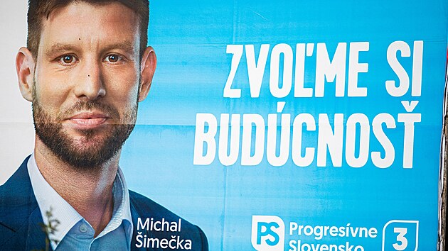 Pedvolebn billboard slovensk strany Progresivn Slovensko (21. z 2023)