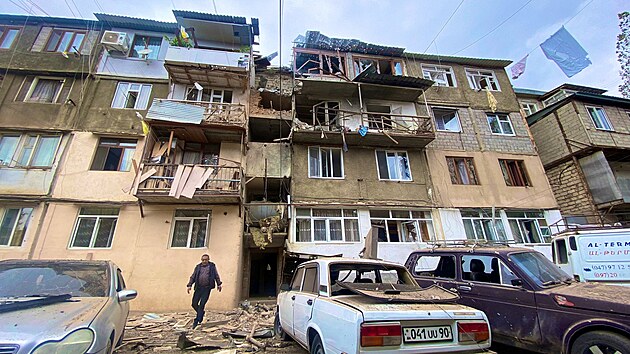 Stěpanakert po ázerbájdžánském ostřelování (20. září 2023)