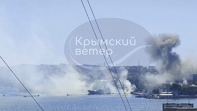 Zsah ruskho sdla ernomosk flotily v Sevastopolu na Krymu (22. z 2023)