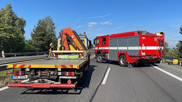Nehoda na dálnici D4 poblíž Příbrami (21. září 2023)