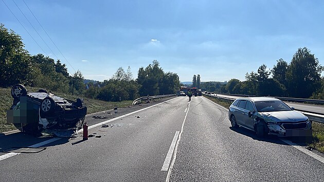 Nehoda na dálnici D4 poblíž Příbrami (21. září 2023)