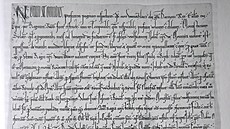 Repro listiny z roku 1233, vymezující hranice lsa Borku, z knihy Václava Ne�ady...