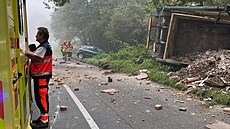Nehoda osobního a nákladního vozu ve Zlín-Malenovicích mla tragické následky....