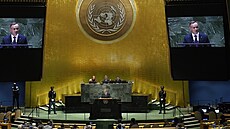 Polský prezident Andrzej Duda na Valném shromáždění OSN v New Yorku. (19. září...