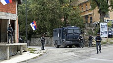 Policejní hlídky v severním Kosovu steí  pravoslavný kláter v obci Banjska,...