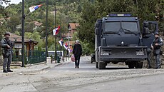Policejní hlídky v severním Kosovu steí  pravoslavný kláter v obci Banjska,...
