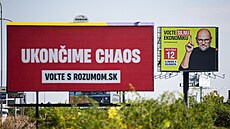 Pedvolební billboard slovenské strany Svoboda a Solidarita (21. záí 2023)