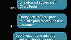 Co ped rokem tvrdil ministr. Ukzka SMS komunikace mezi redaktorem MF DNES a...
