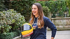 Skeletonistka Anna Fernstädtová na p�edsezónní tiskové konferenci.