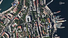Satelitní snímky ukazují zásah ruského sídla �ernomo�ské flotily v Sevastopolu...