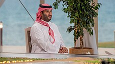 Saúdský korunní prince Muhammad bin Salmán v rozhovoru pro stanici FOX News.