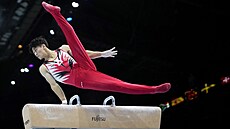 Daiki Haimoto bhem kvalifikace na mistrovství svta ve víceboji