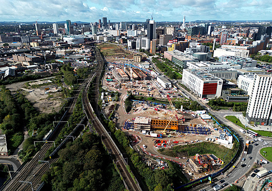 Výstavba HS2 v Birminghamu (3. íjna 2023)