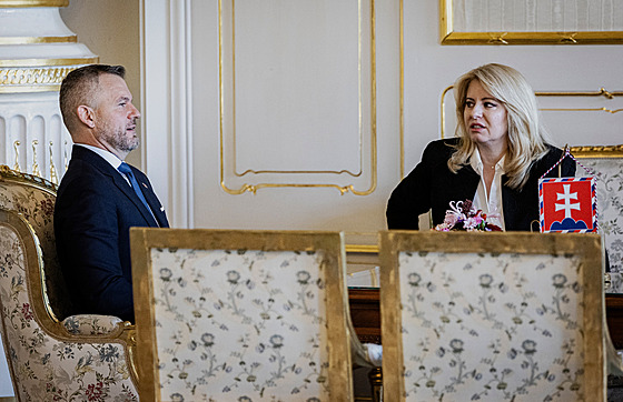 Slovenská prezidentka Zuzana aputová se setkala s pedsedou strany Hlas-SD...