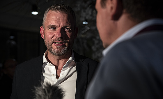 Peter Pellegrini, lídr strany Hlas, ve svém volebním štábu (1. října 2023)
