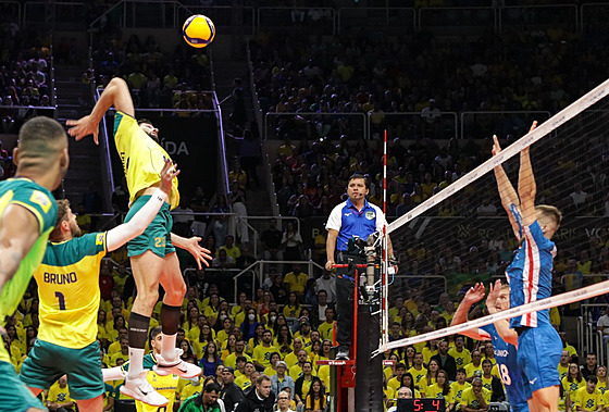 Momentka ze zápasu olympijské kvalifikace Brazílie - esko