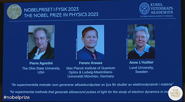 Nobelovu cenu za fyziku získala možnost sledovat attosekundové procesy