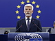 Prezident Petr Pavel promluvil v Evropském parlamentu ve Štrasburku. (4. října...