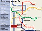 Plán trasy metra D