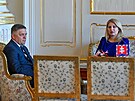 Slovenská prezidentka Zuzana aputová se v Bratislav setkala s Robertem Ficem....