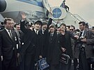 Taková atmosféra provázela první cestu Beatles do Ameriky v únoru 1964.