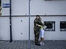 Rozlouení v Ostrav ped odjezdem na cviení armádních aktivních záloh ve...