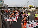 Pochod hnutí Poslední generace po praské magistrále (3. íjna 2023)