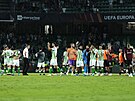 Hrái Betisu Sevilla se radují z vítzství v Evropské lize nad Spartou,...