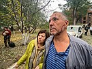 Následky ruského útoku na Charkov (6. �íjna 2023)