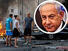 Izrael opt pod útokem. Ve výezu premiér Benjamin Netanjahu. (7. 10. 2023)