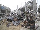 Trosky budov v Pásmu Gazy (9. íjna 2023)