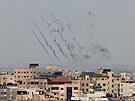 Palestinci z Gazy posílají rakety na Izrael. (8. íjna 2023)