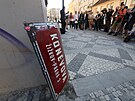 Odhalen nov ulin cedule u pleitosti pejmenovn Konvovy ulice na...