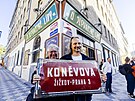 Odhalen nov ulin cedule u pleitosti pejmenovn Konvovy ulice na...