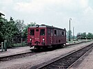 Motorový vz M131.1110 na vlaku 9704 ve stanici Smidary (29. kvtna 1976) GPS:...