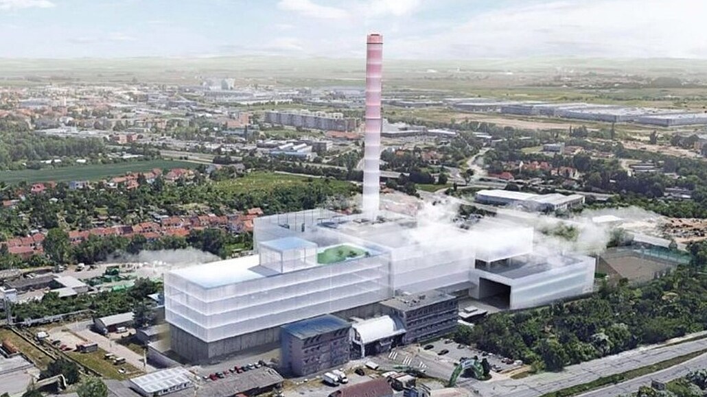 Vizualizace nové linky na výrobu tepla a elekt�iny z komunálního odpadu