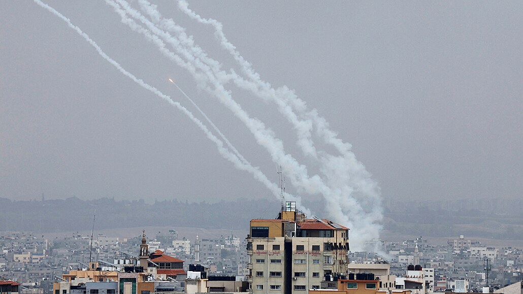 Z pásma Gazy byla odpálena raketa na Izrael. (9. �íjen 2023)