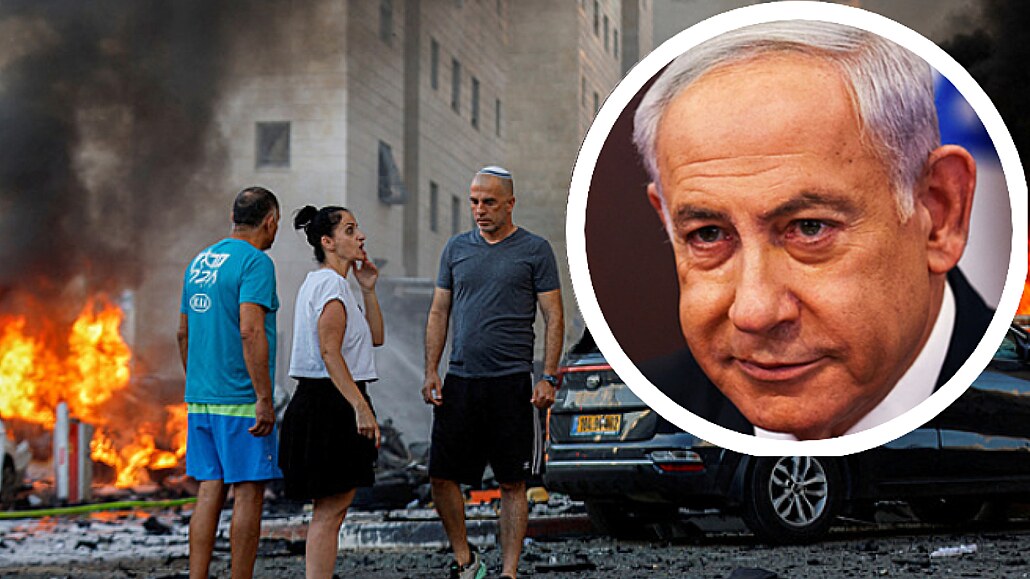 Izrael op�t pod útokem. Ve vý�ezu premiér Benjamin Netanjahu. (7. 10. 2023)