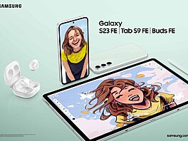 Samsung Galaxy S23 FE, tablet Galaxy Tab S9 FE a sluchátka Galaxy Buds FE
