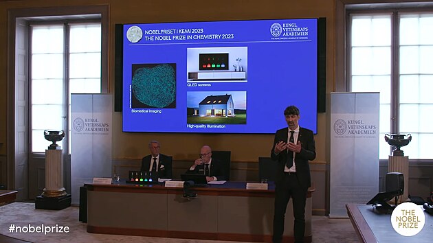 Praktick� vyu�it� objevu, za kter� byli v�ci Moungi G.Bawendi, Louis E. Brus a Alexej I. Ekimov ocen�ni Nobelovou za chemii pro rok 2023. Objev se uplatn� kup��kladu v detekci n�dorov�ch onemocn�n�, QLED televizn� technologii �i v b�n�m osv�tlen� dom�cnost�.