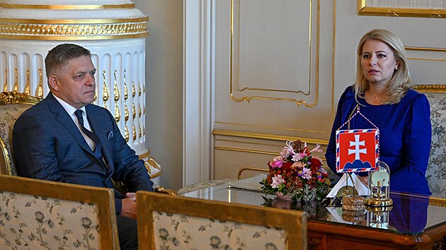 Prezidentka Zuzana aputov se v Bratislav setkala s Robertem Ficem. (2. jna 2023)