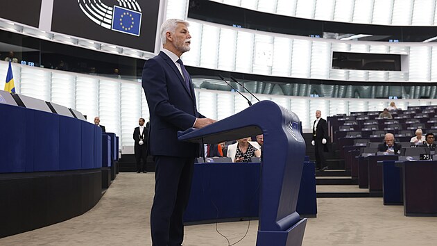 Prezident Petr Pavel  promluvil ped Evropskm parlamentem ve trasburku. (4. jna 2023)